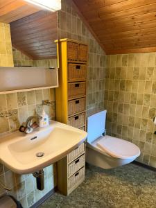 Koupelna v ubytování Chalet Bärli + 24 fotografií