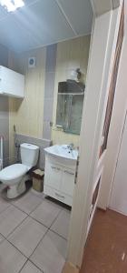 a bathroom with a toilet and a sink at Apartments 4 seasons in Ohrid +12 photos