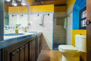 a bathroom with a toilet and a sink at Molino Chirrin in Constantina +18 photos