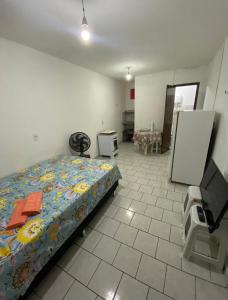 a bedroom with a bed and a tv in it at kitnet bem localizado in João Pessoa