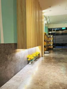 Eldhús eða eldhúskrókur á 新仕飯店-New City Hotel