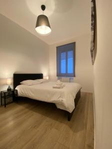 een slaapkamer met een groot bed en een raam bij Cosy Appartement 48m Strasbourg Centre et Gare à Pied Proche Musée d Art Moderne Wifi 4 Personnes in Straatsburg