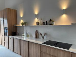 a kitchen with a sink and a counter top at Vila Espinosa in Trebinje