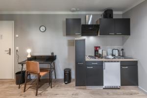 Dapur atau dapur kecil di Heimathafen am Müritzufer Klink
