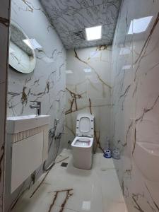 a bathroom with a toilet and a sink at Burj Sheki in Sheki