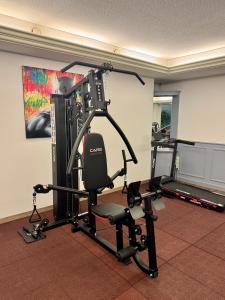 Centrum fitness w obiekcie Logis Hôtel de la Poste