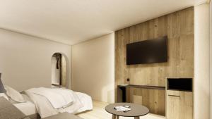 TV a/nebo společenská místnost v ubytování Hotel Central