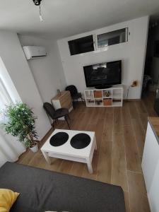 Televízia a/alebo spoločenská miestnosť v ubytovaní Apartamento CANDELA