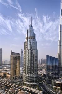 Nespecifikovaný výhled na destinaci Dubaj nebo výhled na město při pohledu z hotelu