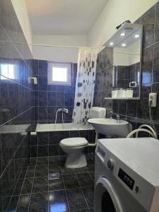 bagno con servizi igienici, lavandino e lavatrice di Apartments with parking space Palit, Rab - 4983 a Rab