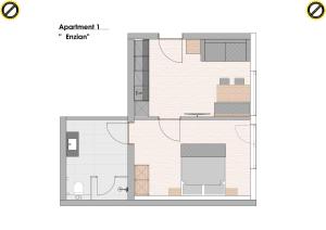 Plan piętra w obiekcie Mannharthof