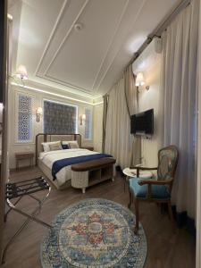 Posteľ alebo postele v izbe v ubytovaní Oasis Inn Budapest