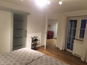 Postel nebo postele na pokoji v ubytování Ferienwohnung Zur Alten Mühle