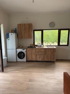 a kitchen with a refrigerator and a dishwasher at MAG house in Shekhvetili +10 photos