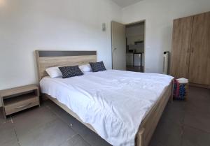 En eller flere senge i et værelse på T2 Terrasse climatisé piscine à T FLORENT + 11 billeder