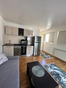 Kuchyň nebo kuchyňský kout v ubytování SeaNest Apartament Mamaia Nord