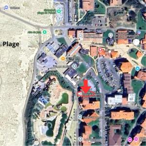 une carte d'une ville avec des bâtiments et des routes dans l'établissement Studio 212 lumineux à deux pas de l'océan, à Seignosse