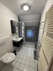 Ένα μπάνιο στο Ferienwohnungen Am Mühlenhügel