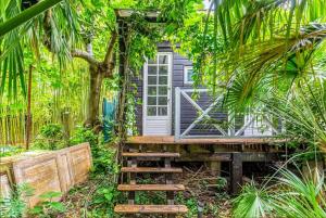 a tiny house in the middle of a forest at Tropical House in Bordeaux