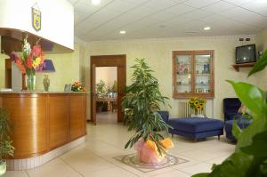 vestíbulo del hospital con sala de espera y recepción en Hotel Al Poggio, en Sestola