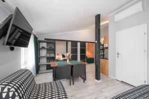 Televízia a/alebo spoločenská miestnosť v ubytovaní Kościelna Loft Apartaments