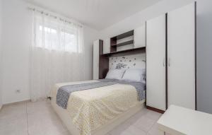 a bedroom with a bed in a white room at Gorgeous Apartment In Novalja With Wifi in Novalja
