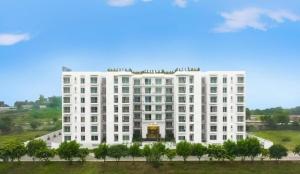 a rendering of a white building at Soundproof 2 Bed apartment in Lahore Zameen Opal in Lahore