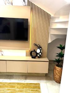 TV a/nebo společenská místnost v ubytování PeaceField Haven