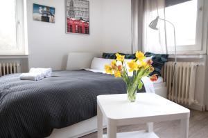 Postel nebo postele na pokoji v ubytování Frauenpreiss - Wohnung 54