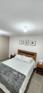 Ένα ή περισσότερα κρεβάτια σε δωμάτιο στο Dormitorio matrimonial con baño privado - altos de san miguel