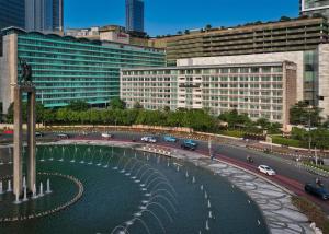 Uma visão geral de Jakarta ou uma vista da cidade tirada do hotel