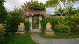 Green Coconut Cottage外面的花园