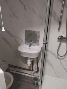 un baño con lavabo y ducha en 98 Board street, en Moffat