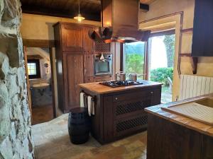 eine Küche mit einem Kochfeld im Zimmer in der Unterkunft Ferienhaus für 10 Personen in Penna San Giovanni, Marken Provinz Macerata in Penna San Giovanni