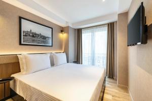 TV a/nebo společenská místnost v ubytování Emilion Hotel