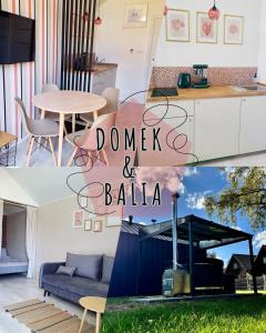 a collage of photos of a kitchen and a living room at ODSKOCZNIA Rewa in Rewa