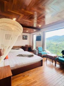 Postel nebo postele na pokoji v ubytování Homestay Thác Liên Khương