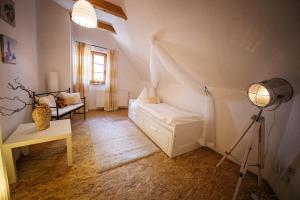 Posteľ alebo postele v izbe v ubytovaní Gemütliches Ferienhaus In Feistritz Ob Bleiburg