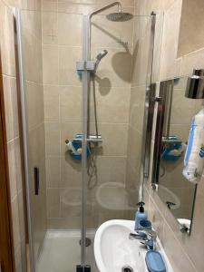 a bathroom with a shower and a sink at Studio Magnifique in Darnétal +9 photos