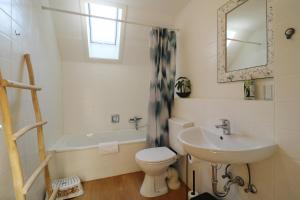 a bathroom with a toilet and a sink and a mirror at Black Forest Living, Todtnauberg, Feldberg in Rütte +20 photos