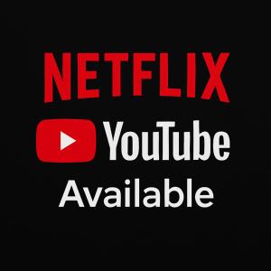 a red and white sign that says netflix youtube available at MAPLE MANSION Hongdae in Seoul