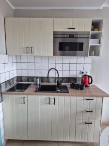 Kuchyňa alebo kuchynka v ubytovaní Kawalerka Gdynia