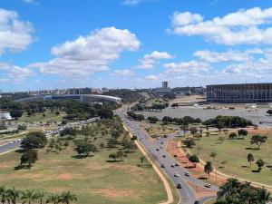 Flat particular no Hotel Grand Mercure com varanda, garagem e wi-fi鸟瞰图