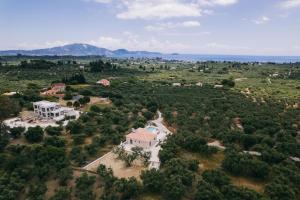 an aerial view of a house in a field at Angel Villa Zante in Lithakia