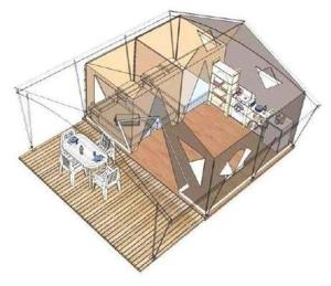 Camping Les Oyats的庭院或其他户外区域