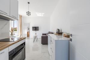 Kuchyň nebo kuchyňský kout v ubytování Apartment with AC and Balcony Golem