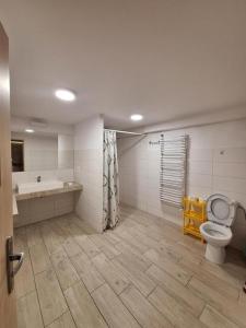 a bathroom with a toilet and a sink and a tub at To Tu in Ruciane-Nida +43 photos