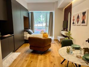 Et opholdsområde på Hermoso Loft en la Roma Norte