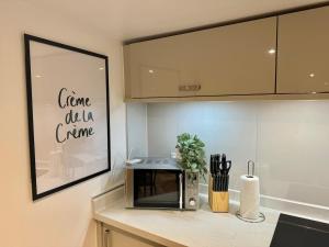 a kitchen with a microwave on a counter at THE ANNEXs in Bray +35 photos