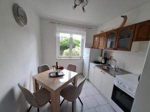 Kuchyň nebo kuchyňský kout v ubytování Apartman Gara
